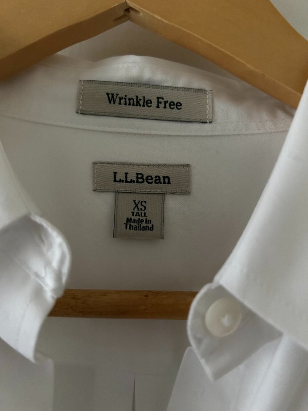 LL Bean Women's White Button Down Shirt XS Tall - Picture 2 of 3